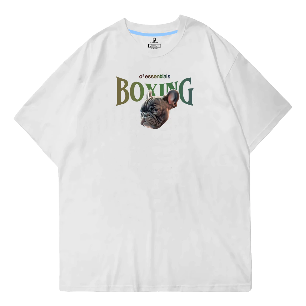 Oversized T-Shirt – Boxing Dog White Front