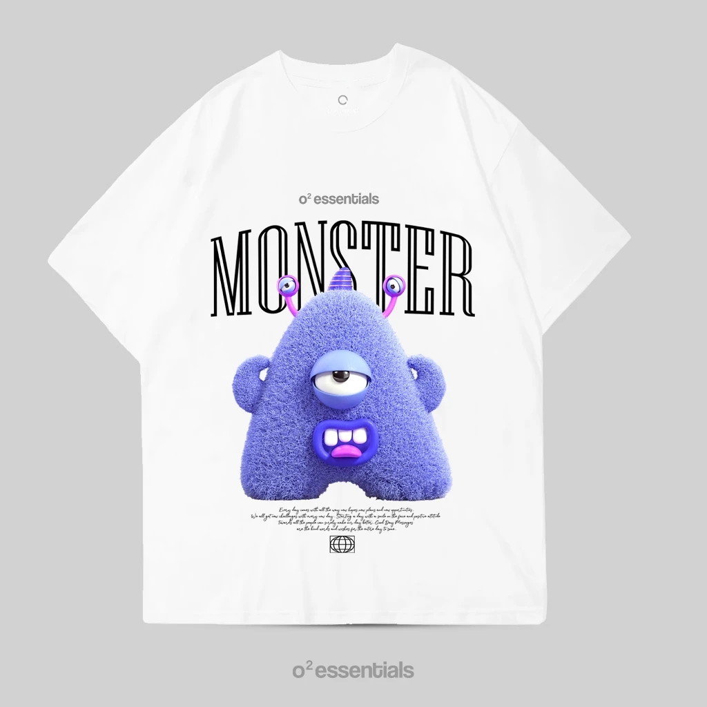 Oversized T-Shirt – Monster White Front